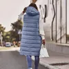 Women's Vests Puffee Vest Long Puffer Womens Jacket With Hood Sleeveless Warm Down Coat Women Winter 2023 Pockets Waistcoat Outdoor