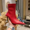 Top -Qualität Luxus heißer Verkauf Frauen Knöchelstiefel Feste Farbe einfacher Reißverschluss echtes Leder Chelsea Stiefel sexy spitze Zehen High Heel Kleid Party Schuhe