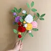 Decorative Flowers 5 Branches Knighting Artificial Roses Valentine's Day Wedding Bouquet DIY Home Decoration