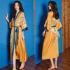Women's Sleepwear 2023 Spring Summer Thin Ice Silk Nightgown Satin Lace-Up Morning Gown Chinese Style Atmospheric Robe Loungewear
