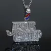 Luxury Designer Jesus Gifted Letter Charm Pendant Necklace with Rope Chain Hip Hop Women Men Full Paved 5A Cubic Zirconia Boss Men Gift Jewelry