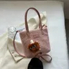 Bolsas de ombro de pelúcia bolsa feminina moda um crossbody balde de cabelo de cordeiro estilo estrangeiro mini tote