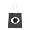 Shopping Bags Charm Tree Gold On Dark Blue Groceries Print Canvas Shopper Tote Shoulder Bag Portable Nazar Evil Eye Handbag