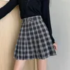 Etekler ekose etek pileli mini etekler harajuku grunge kış sonbahar kadın etekleri gotik sokak giyim yüksek bel moda kısa etekler 230408