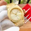 Lukseryczne zegarek Wysokiej jakości zegarek męski zegarek dębowy Rise Gold Casual Montre Automatique Ultra Glow Metalowy pasek ze stali nierdzewnej Luksusowy czarny zegarek z pudełkiem