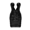 Casual Dresses Black Color Patent Leather Sexy Deep V-Neck Strapless Mini Evening Dress Fashion Woman Party Outfit Club Vestido