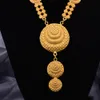 Ohrringe Halskette 24k Gold Farbe Schmuck Sets für Frauen Mädchen Halskette Ohrringe Indien Hochzeit äthiopischen Schmuck-Set 230408