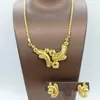 Necklace Earrings Set Gold Plated Flower For Women Dubai African Ethiopian Bride Luxury Jewellery Brithday Party Gifts