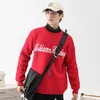 Men's Sweaters Sweater Loose Fitting Trendy American Retro Jacquard Knit Winter Red Round Neck Bottom Sweatermen Clothingchristmas