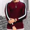 Camisolas masculinas outono e inverno padrão waffle pulôver casual de alta qualidade malha manga longa tripulação pescoço camisola rua jogging topo