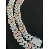 Hip Hop Solid Sier Rose Gold męs Figarucci Link Prong Cuban Chain