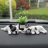 Decorações Ornamentos Posição de Dormir Decoração Bulldog Francês Bonito Simulação Cão cModel Acessórios Interiores de Carro Coche AA230407