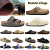 Boston Clogs Pantofole Sandali firmati Uomo Donna Sughero piatto Arizona Mayari Pantofola in pelle scamosciata di serpente Scivolo in pelle Birk Clog Infradito Cinturino con fibbia Scivolo in cotone con piattaforma