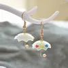 Kolczyki Dangle Kolorowe mini ręcznie robione parasolowe folry dla kobiet dziewczęta delikatne urocze kreatywne geometryczne prezenty
