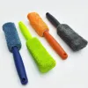 Portable Microfiber Tire Rim Brush Car Wheel Cleaner Cleaning Tool with Plastic Handle