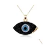 Boucles d'oreilles Collier Bleu Inspiré Evil Eye Druzy Drusy Pendentif Collier Boucles d'oreilles Ensemble de Bijoux Résine Quartz Cristal Mode Fo Dhgarden Dhs1D