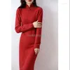 Ethnische Kleidung 2023 Chinesischer Stil Frühling Herbst Verbessertes Cheongsam-Kleid Stehkragen Langarm Elegantes loses Qipao für Frau S766