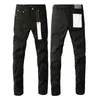 Herenjeans paars Jeans herenjeans modetrends verontruste zwarte gescheurde biker slim fit motorfiets mans zwarte broek designer jeans