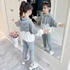 Ensembles de vêtements filles automne vêtements costume 2023 8 fille enfants sport mode printemps deux pièces ensemble pour 11 ans