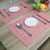 Tapetes de mesa de envio livre envio de palha de xadrez de pano de jantar vermelho