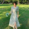 Повседневные платья Harajuku Женское цветочное платье французское винтажное офис женский клуб отдыха мини -сексуальное платье летнее одежда 230408