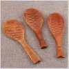 Modèle de poisson Riz en bois cuillère de cuisine outils de cuisson ustensiles paddle paddle japonais en bois cuillère 4.23