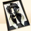 Black White Designer Letters Print Flower imitate Silk Scarf Headband for Women Fashion Long Handle Bag Scarves Paris Shoulder Tot2491959