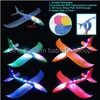 LED Flying Toys Lotiang Avião de 16 polegadas Manual Glider Aviando Planes Modelo Plano Aéreo Dois Modos de Vôo Aeronaves Para Meninas Meninas Amdvq