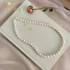 ペンダントネックレスAshiqi Natural Freshwater Pearl Necklace 925 Sterling Silver Jewelry for Womenギフト231108