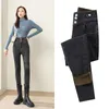 Women's Jeans 2023 Winter Women Thick Velvet High Waist Skinny Warm Fleece Slim Fit Stretch Trousers Casual Lady Fur Denim Pencil Pants