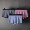 Underpants Men's Underwear Solid Color Cotton Boxer Shorts Large Size Modal Mid-waist Pocket