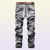 Fashion Desinger Mens Jeans Washed Vintage Pants For Men Clothing Slim Fit Long Classical Jean8598550