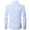 Camisas casuais masculinas Cuffs franceses de alta qualidade vestem os abotoaduras masculinas de mangas compridas masculinas, incluindo grandes dimensões 230408