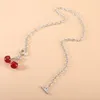 Chains Black Cherry Necklace Female INS Dark Bracelet Girl Alloy Collarbone Chain Wild Retro Earrings Net Red Jewelry