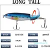 Top water Whopper Plopper Lures Soft Rotating Tail Fishing Lure Artificial Hard Bait Pencil Bait Fishing Tackle