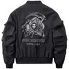 Herrenjacken Gothic Stil Japanischer Harajuku Darkwear Männlich Urban Streetwear Totenkopf Y2k Schwarz Techwear Mantel Motorrad Bomberjacke für Männerzln231108