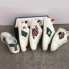 Ontwerpers heren aas geborduurde sneaker aas witte sneakers dames echt lederen schoenen borduurwerk klassieke schoen python reliëf sneaker maat 36-48 met doos stofzakken no9