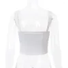 Canotte da donna Corsetto bianco sexy Top per donna 2023 Fashion Club Wear Collo quadrato Canotta corta Busiter N33-BE12