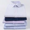 Camisas de vestir para hombres Stripe para hombres Camisa de trabajo de manga larga con manga larga