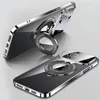 Magnetische beugelhouder Matte case voor iPhone 15 14 Plus 13 12 11 Pro Max met grote glazen lensbescherming Mac Safe Cover