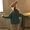 hotsell ins 베이비 여자 니트 카디건 3-11 세 어린이 스웨터 싱글 가슴 세로 줄무늬 크로스 오버 가디건 패션 LJ201128