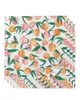 Table Napkin 4pcs Peach Leaf Pink Branch White Square 50cm Party Wedding Decoration Cloth Kitchen Dinner Serving Napkins