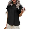 Women's Blouses Beautiful Shirt Blouse Short Sleeve Anti-Pilling Sweet Crochet Lace Summer Pullover Top