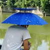 Bérets 115cm Portable pluie parapluie chapeau Anti-soleil imperméable Camping tête casquette en plein air Pesca soleil ombre chapeaux chapeaux