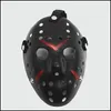 Masques de fête Mascarade Jason Voorhees Masque Vendredi 13ème Film d'horreur Hockey Effrayant Halloween Costume Cosplay Plastique Fy2931 Drop D Otklx