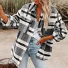 Women's Jackets Fall And Winter Fashion Explosion Tops Plaid Buttons Facecloth Tweed Blend High Quality Shirt Jacket