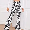 Kvinnor Pants Cow Print Borsted Blad Stretch Fashion Micro Zebra Animal Printed