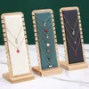 Jewelry Settings Solid Bamboo Display Stand Necklace Bracelet Wooden Multiple Necklaces Easel Showcase Holder Board 230407