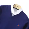 Men's Sweaters Cashmere Sweater Pullover V-Neck Autumn Winter Woollen Warm Jumper Pull Homme Man Hombres Plus Size 5XL