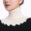 女性のタートルネックディッキーカラー冬編みに取り外し可能な偽の首輪模擬女性の女の子のための高タートルネック